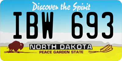 ND license plate IBW693
