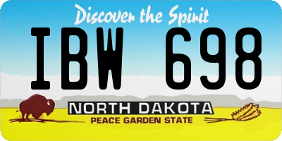 ND license plate IBW698