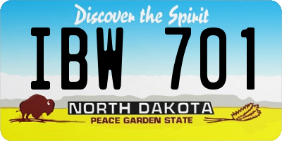 ND license plate IBW701