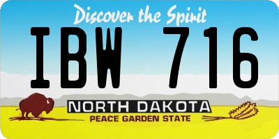 ND license plate IBW716