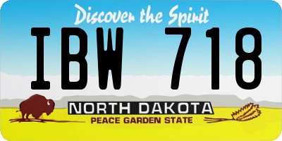 ND license plate IBW718