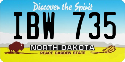ND license plate IBW735