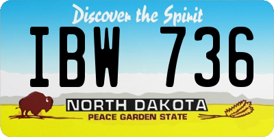 ND license plate IBW736