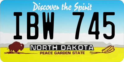 ND license plate IBW745