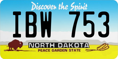 ND license plate IBW753