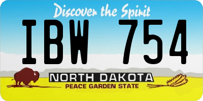 ND license plate IBW754