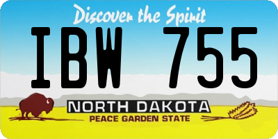 ND license plate IBW755