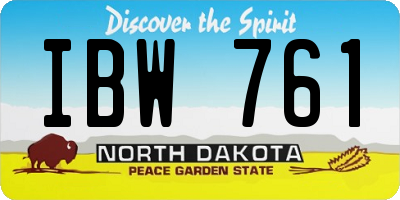ND license plate IBW761