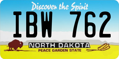 ND license plate IBW762