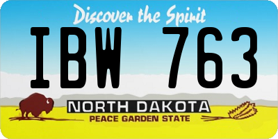 ND license plate IBW763