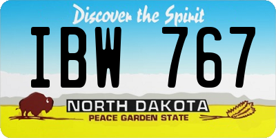 ND license plate IBW767