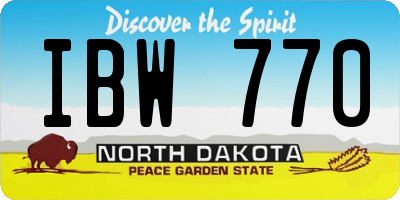 ND license plate IBW770