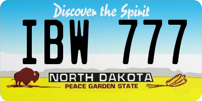 ND license plate IBW777
