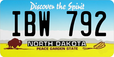 ND license plate IBW792