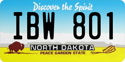 ND license plate IBW801