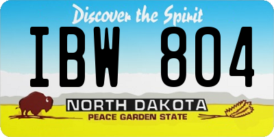 ND license plate IBW804