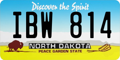 ND license plate IBW814