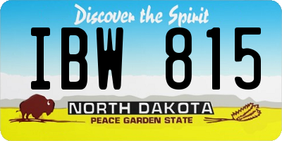 ND license plate IBW815
