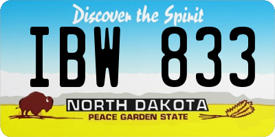 ND license plate IBW833