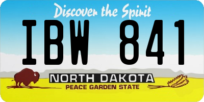 ND license plate IBW841