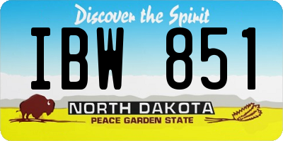 ND license plate IBW851