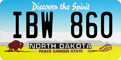 ND license plate IBW860
