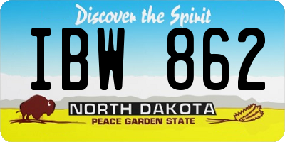 ND license plate IBW862