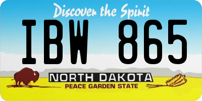 ND license plate IBW865