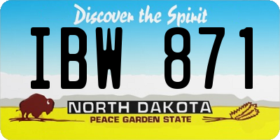 ND license plate IBW871