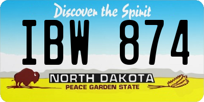 ND license plate IBW874