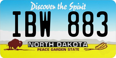 ND license plate IBW883