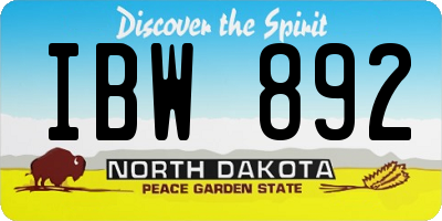 ND license plate IBW892