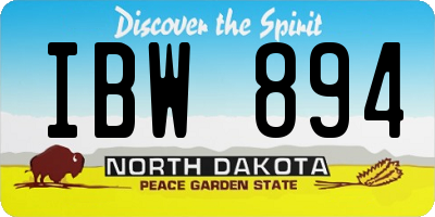 ND license plate IBW894