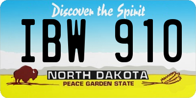 ND license plate IBW910