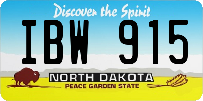 ND license plate IBW915