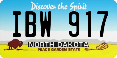 ND license plate IBW917