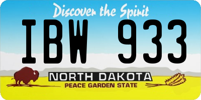 ND license plate IBW933