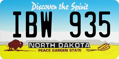 ND license plate IBW935
