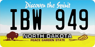 ND license plate IBW949