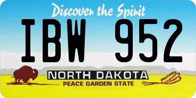 ND license plate IBW952