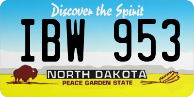 ND license plate IBW953