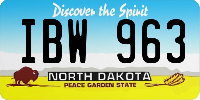 ND license plate IBW963