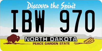 ND license plate IBW970
