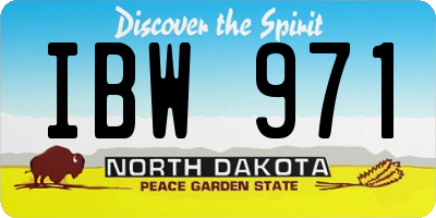 ND license plate IBW971