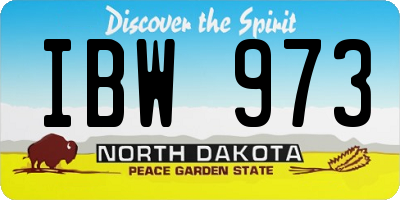 ND license plate IBW973