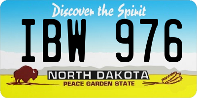 ND license plate IBW976