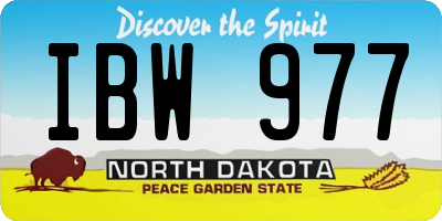 ND license plate IBW977