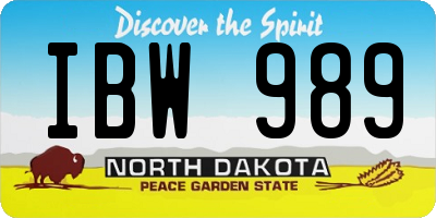ND license plate IBW989