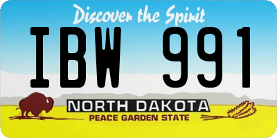 ND license plate IBW991