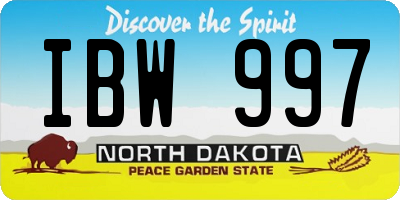 ND license plate IBW997